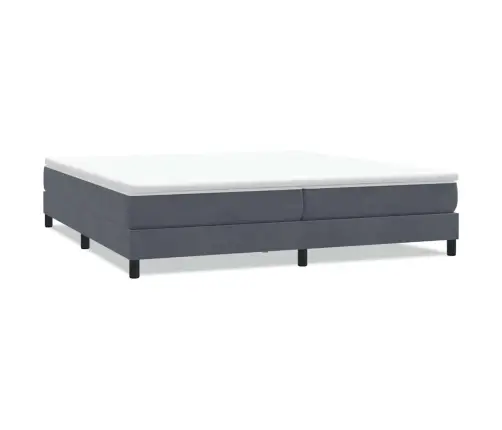 Box Spring Gulta Bez Matrača Tumši Pelēka 200X210 Cm Samts Vidaxl