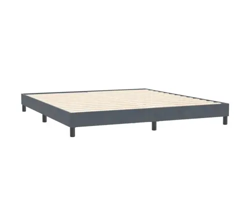 Box Spring Gulta Bez Matrača Tumši Pelēka 200X210 Cm Samts Vidaxl