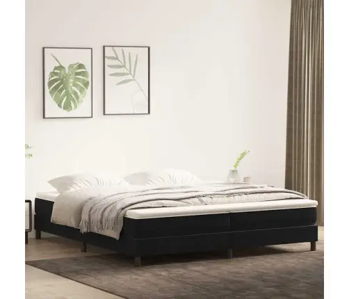 Box Spring Gulta Bez Matrača Melns 200X210 Cm Samts Vidaxl