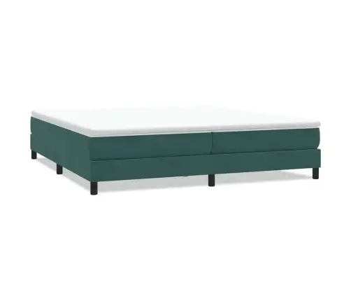 Box Spring Gulta Bez Matrača Tumši Zaļa 200X210 Cm Samts Vidaxl