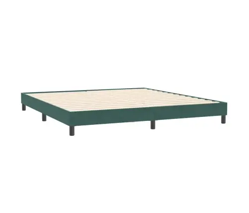 Box Spring Gulta Bez Matrača Tumši Zaļa 200X210 Cm Samts Vidaxl