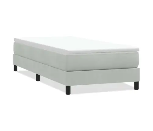 Box Spring Gulta Bez Matrača Gaiši Pelēka 100X220 Cm Samts Vidaxl