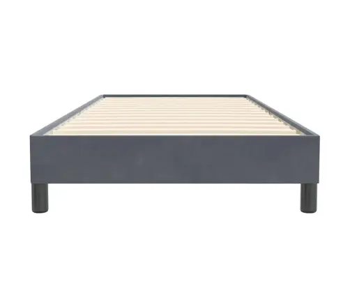 Box Spring Gulta Bez Matrača Tumši Pelēka 100X220 Cm Samts Vidaxl