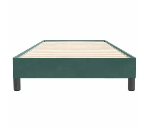 Box Spring Gulta Bez Matrača Tumši Zaļa 100X220 Cm Samts Vidaxl