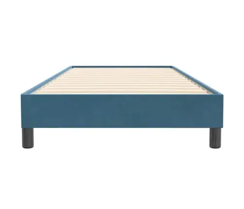Box Spring Lova Be Čiužinio Tamsiai Mėlyna 100X220 Cm Aksomas
