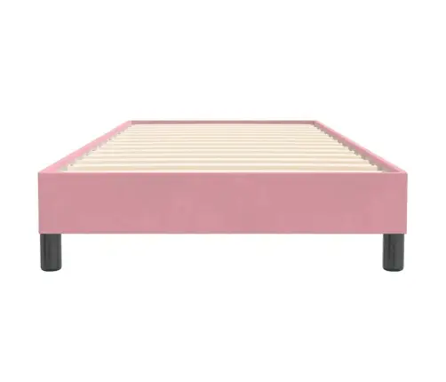 Box Spring Gulta Bez Matrača Rozā 100X220 Cm Samts Vidaxl