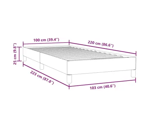 Box Spring Gulta Bez Matrača Rozā 100X220 Cm Samts Vidaxl
