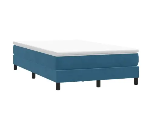 Box Spring Lova Be Čiužinio Tamsiai Mėlyna 120X220 Cm Aksomas