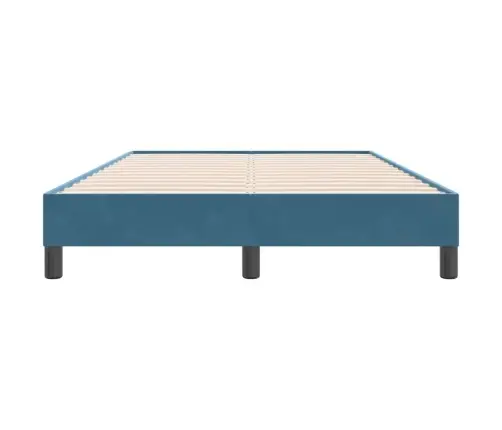 Box Spring Lova Be Čiužinio Tamsiai Mėlyna 120X220 Cm Aksomas