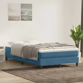 Box Spring Lova Be Čiužinio Tamsiai Mėlyna 120X220 Cm Aksomas