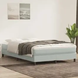 Box Spring Gulta Bez Matrača Gaiši Pelēka 140X220 Cm Samts Vidaxl