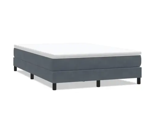 Box Spring Gulta Bez Matrača Tumši Pelēka 140X220 Cm Samts Vidaxl