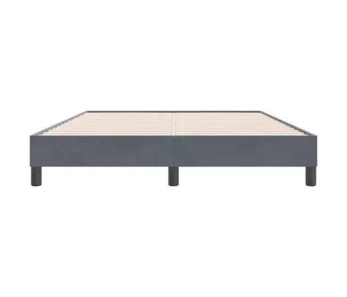 Box Spring Gulta Bez Matrača Tumši Pelēka 140X220 Cm Samts Vidaxl
