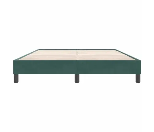 Box Spring Gulta Bez Matrača Tumši Zaļa 140X220 Cm Samts Vidaxl