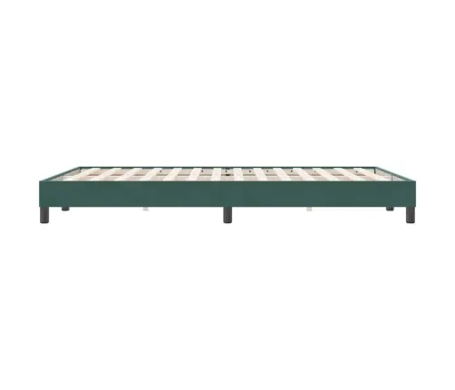 Box Spring Gulta Bez Matrača Tumši Zaļa 140X220 Cm Samts Vidaxl