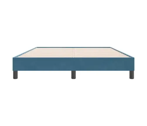 Box Spring Gulta Bez Matrača Tumši Zila 140X220 Cm Samts Vidaxl
