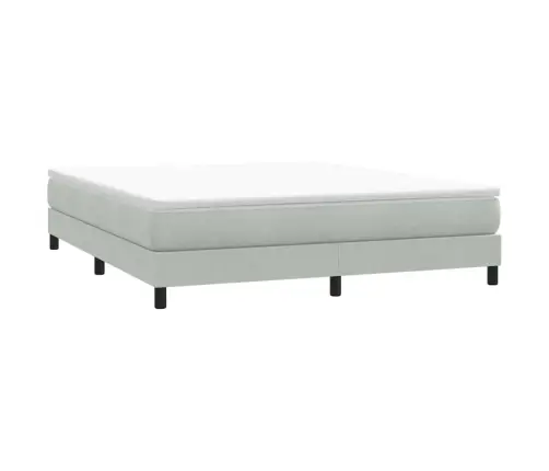 Box Spring Gulta Bez Matrača Gaiši Pelēka 180X220 Cm Samts Vidaxl