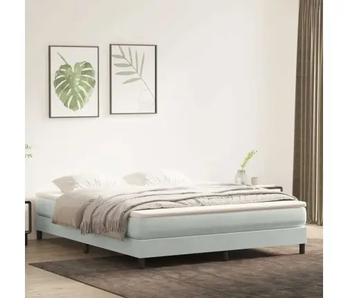 Box Spring Gulta Bez Matrača Gaiši Pelēka 180X220 Cm Samts Vidaxl