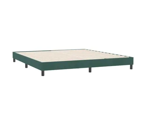 Box Spring Gulta Bez Matrača Tumši Zaļa 180X220 Cm Samts Vidaxl