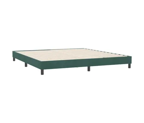 Box Spring Gulta Bez Matrača Tumši Zaļa 180X220 Cm Samts Vidaxl