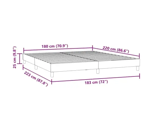 Box Spring Gulta Bez Matrača Tumši Zaļa 180X220 Cm Samts Vidaxl