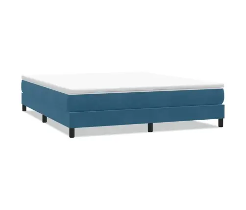 Box Spring Lova Be Čiužinio Tamsiai Mėlyna 180X220 Cm Aksomas