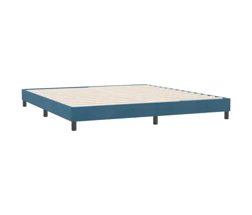 Box Spring Lova Be Čiužinio Tamsiai Mėlyna 180X220 Cm Aksomas