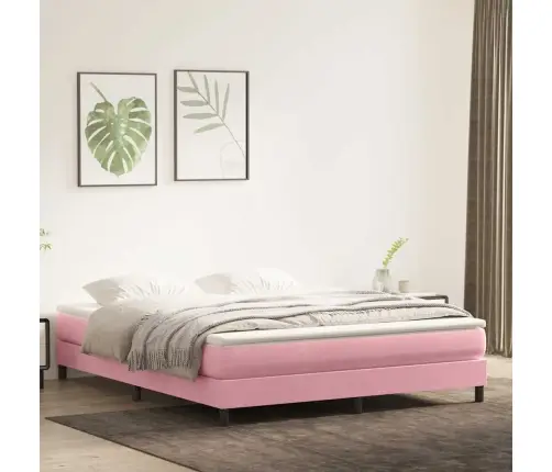 Box Spring Gulta Bez Matrača Rozā 180X220 Cm Samts Vidaxl