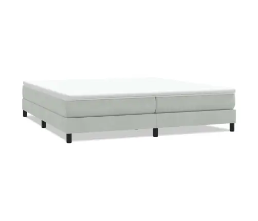 Box Spring Lova Be Čiužinio Šviesiai Pilka 200X220 Cm Aksomas