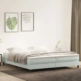 Box Spring Lova Be Čiužinio Šviesiai Pilka 200X220 Cm Aksomas