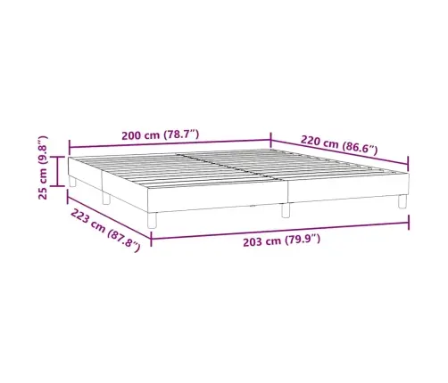 Box Spring Gulta Bez Matrača Tumši Pelēka 200X220 Cm Samts Vidaxl