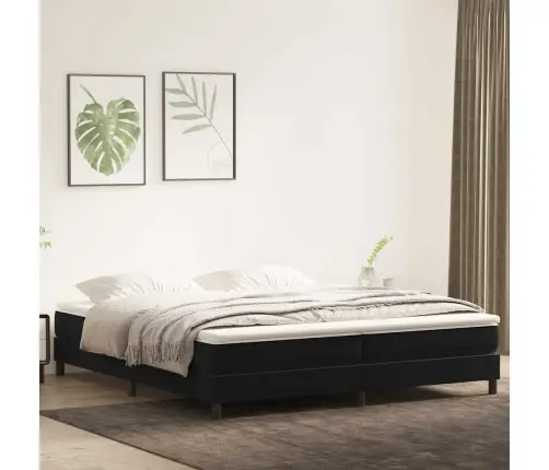 Box Spring Gulta Bez Matrača Melns 200X220 Cm Samts Vidaxl