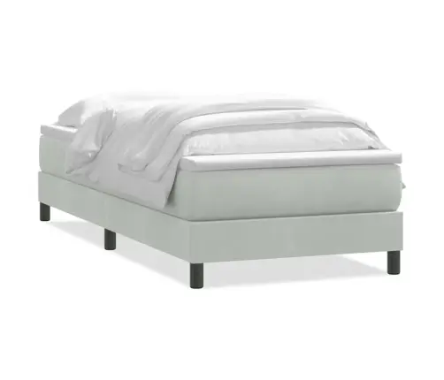 Box Spring Lova Su Čiužiniu Šviesiai Pilka 90X210 Cm Velvet