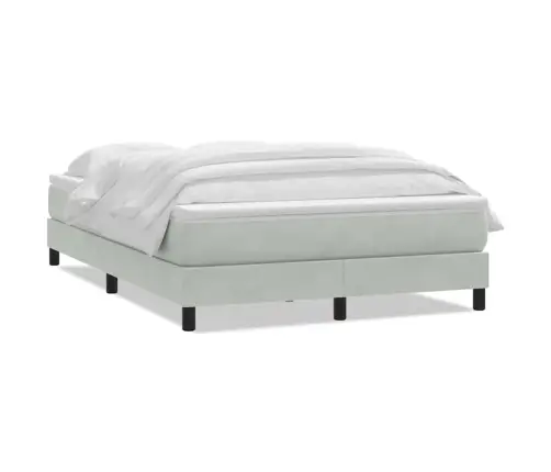 Atsperu Gulta Ar Matraci, Gaiši Pelēka Samts, 140X210 Cm Vidaxl