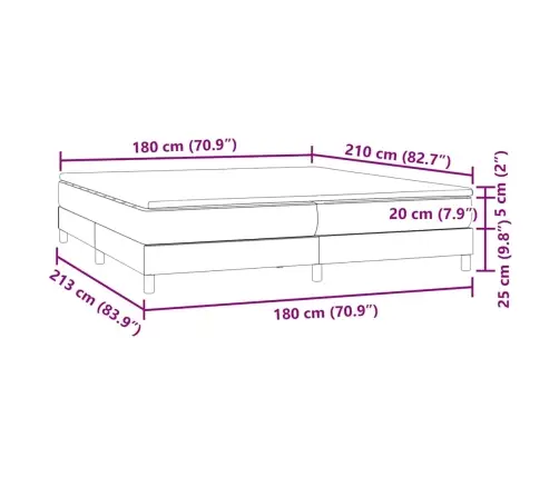 Kontinentaalvoodi Madratsiga, Tumehall, 180X210 cm Samet