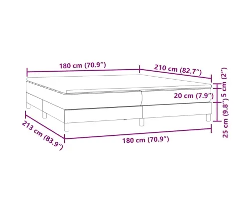 Kontinentaalvoodi Madratsiga, Must, 180X210 cm Samet
