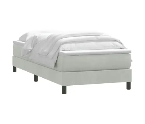 Atsperu Gulta Ar Matraci, Gaiši Pelēka Samts, 80X220 Cm Vidaxl