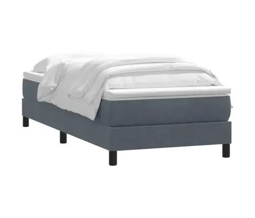 Kontinentaalvoodi Madratsiga, Tumehall, 90X220 cm Samet