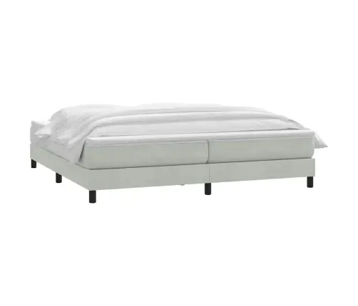 Kontinentaalvoodi Madratsiga, Helehall, 180X220 cm Samet