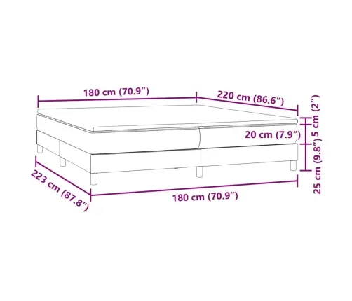 Box Vedruvoodi Madratsiga Must 180X220 Cm Samet
