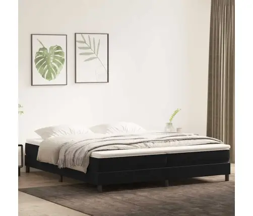 Box Vedruvoodi Madratsiga Must 180X220 Cm Samet