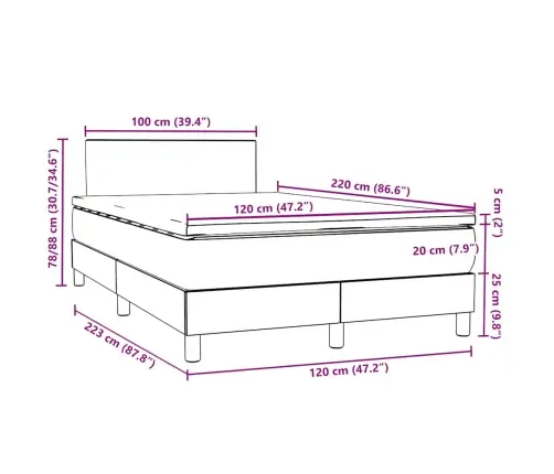 Kontinentaalvoodi Madratsiga, Helehall, 120X220 cm Samet