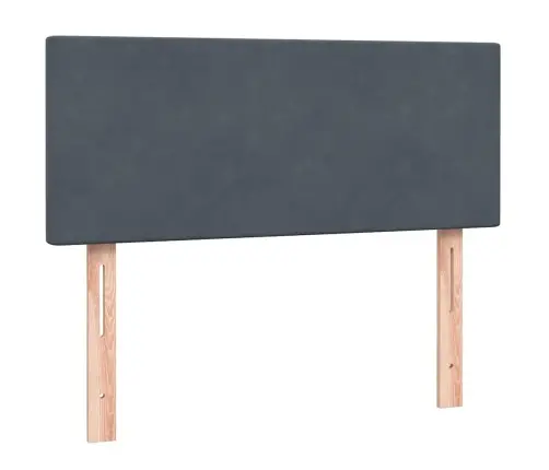 Atsperu Gulta Ar Matraci, Tumši Pelēka Samts, 120X220 Cm Vidaxl