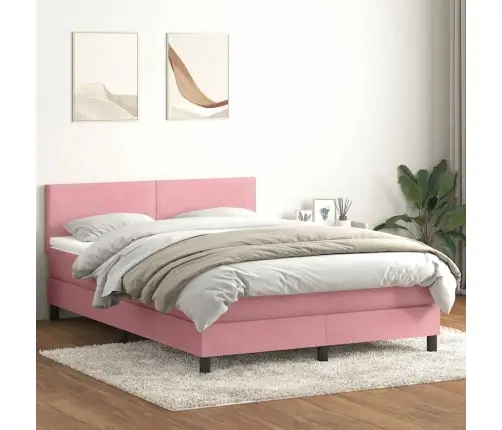 Box Vedruvoodi Madratsiga Roosa 160X220 Cm Samet