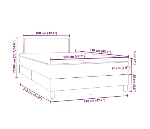 Atsperu Gulta Ar Matraci, Rozā Samts, 120X210 Cm Vidaxl