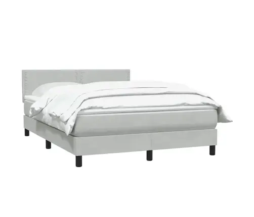 Atsperu Gulta Ar Matraci, Gaiši Pelēka Samts, 140X210 Cm Vidaxl