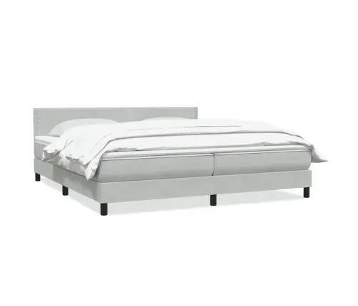 Kontinentaalvoodi Madratsiga, Helehall, 180X210 cm Samet