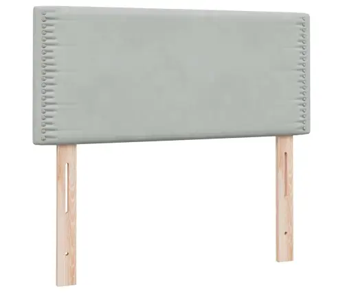 Box Vedruvoodi Madratsiga Helehall 90X220 Cm Samet