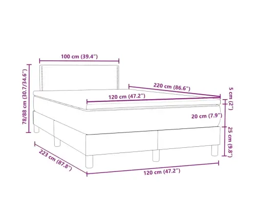 Kontinentaalvoodi Madratsiga, Helehall, 120X220 cm Samet