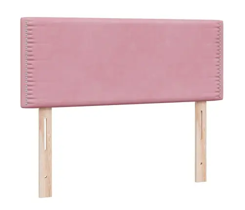 Lova Su Spyruoklėmis Ir Čiužiniu, Rožinė, 120X220 cm Aksomas